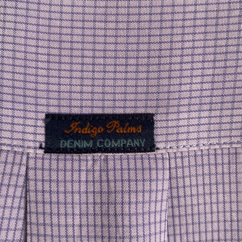 Indigo Palms Denim Company Lavender Checkered Long Sleeve Button Down. View 4
